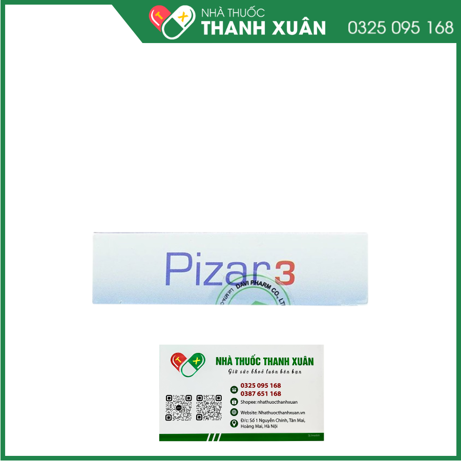 Pizar 3 điều trị các bệnh nhiễm trùng do ký sinh trùng, giun chỉ